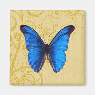 Schöne Blaue Schmetterling-Vintage-Kunst Magnet