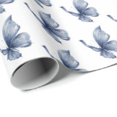 Schöne blaue Schmetterlinge Geburtstag Geschenkpapier (Rolleneckpunkt)