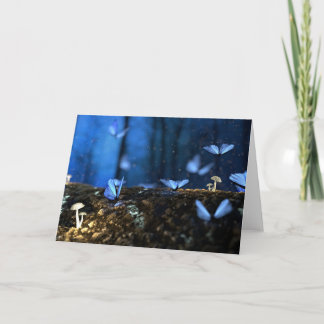 Schöne blaue Schmetterlinge im Wald Karte
