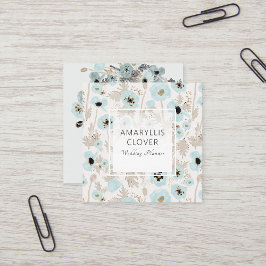 Schöne blaue Taupe Quadratische Visitenkarte