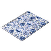 Schöne blaue Toile de Jouy-Blumen Notizblock (Linke Seite)