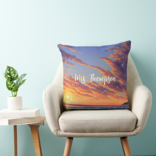 Schöne blaue Türkisblume Kissen