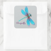 Schöne blaue Türkisblume Quadratischer Aufkleber (Tasche)