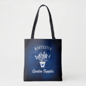 Schöne blaue und florale personalisierte Tasche (Vorderseite)