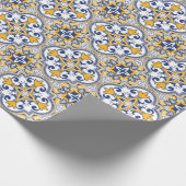 💙 💛 Schöne blaue und gelbe Azulejos 9, Geschenkpapier (Ecke)