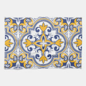 💙 💛 Schöne blaue und gelbe Azulejos 9 Geschirrtuch (Horizontal)
