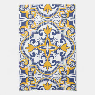 💙 💛 Schöne blaue und gelbe Azulejos 9 Geschirrtuch