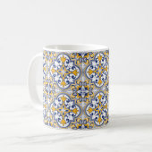 💙 💛 Schöne blaue und gelbe Azulejos 9 Kaffee  Kaffeetasse (Vorderseite Links)