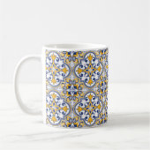💙 💛 Schöne blaue und gelbe Azulejos 9 Kaffee  Kaffeetasse (Links)