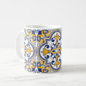 💙 💛 Schöne blaue und gelbe Azulejos 9 Kaffeetasse (Vorderseite Links)