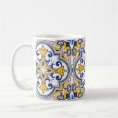 💙 💛 Schöne blaue und gelbe Azulejos 9 Kaffeetasse (Links)