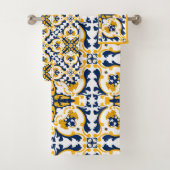 💙 💛 Schöne blaue und gelbe Azulejos Badhandtuch Set (Insitu)