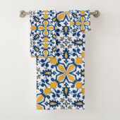 💙 💛 Schöne blaue und gelbe Azulejos Badhandtuch Set (Insitu)