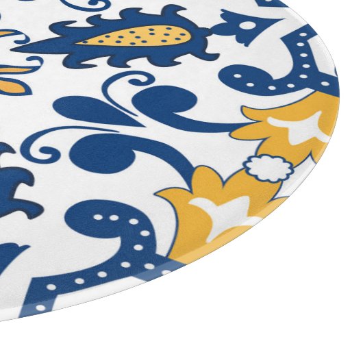 💙 💛 Schöne blaue und gelbe Azulejos, Cuttin Schneidebrett (Ecke)