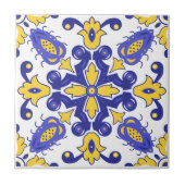 💙 💛 Schöne blaue und gelbe Azulejos Fliese (Vorderseite)