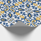 💙 💛 Schöne, blaue und gelbe Azulejos, Geschenkpapier (Ecke)