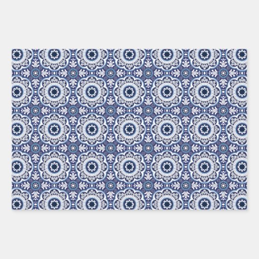 💗 Schöne blaue und gelbe Azulejos, Geschenkpapier Set (Vorderseite 2)