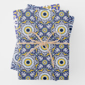 💗 Schöne blaue und gelbe Azulejos, Geschenkpapier Set (Beispiel)