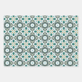 💙 💛 Schöne, blaue und gelbe Azulejos, Geschenkpapier Set (Vorderseite 3)