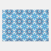 💙 💛 Schöne, blaue und gelbe Azulejos, Geschenkpapier Set (Vorderseite 2)
