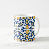 💙 💛 Schöne, blaue und gelbe Azulejos,   Kaffeetasse (VorderseiteRechts)