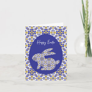 🐇 💙 schöne blaue und gelbe Azulejos-Karte 💛 Karte