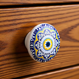 😍 Schöne blaue und gelbe Azulejos, Keramikknauf