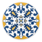 💙 💛 Schöne, blaue und gelbe Azulejos, Keramikknauf (Vorderseite)