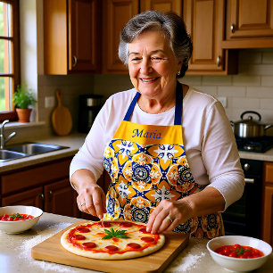 💙 🤍 💛 Schöne blaue und gelbe Azulejos Schürze