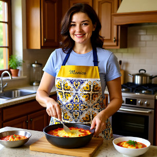 💛 💙 🤍 Schöne blaue und gelbe Azulejos Schürze