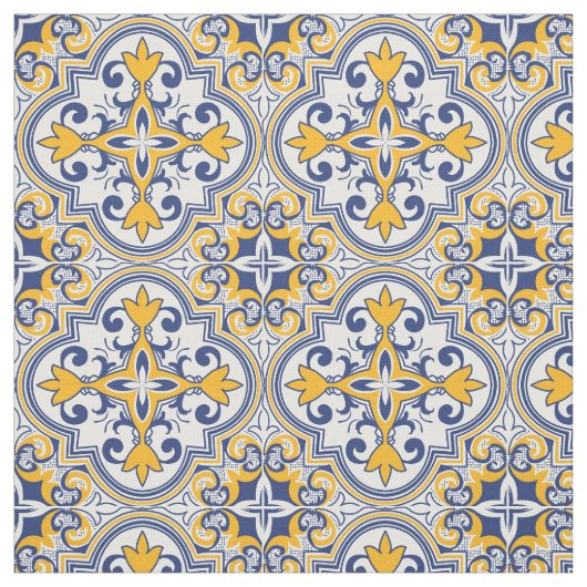 💙 💛 Schöne blaue und gelbe Azulejos  Stoff (Muster)