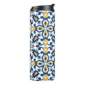 💙 💛 Schöne, blaue und gelbe Azulejos, Thermosbecher (Nach links gedreht)