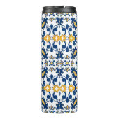 💙 💛 Schöne, blaue und gelbe Azulejos, Thermosbecher (Rückseite)