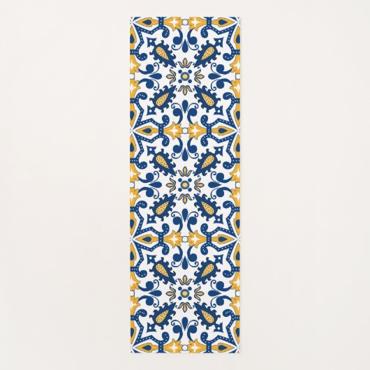 💙 💛 Schöne blaue und gelbe Azulejos,   Yoga Ma Yogamatte (Vorderseite)