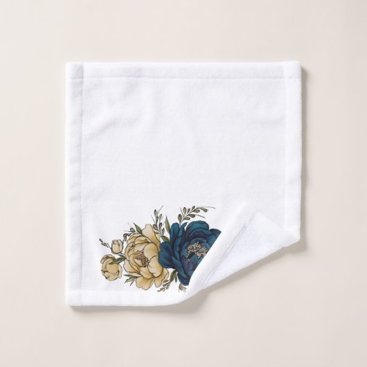 Schöne Blaue und gelbe Pfeifen Badetuch Set (Waschlappen)