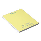 Schöne blaue und gelbe Schrift Notizblock (angewinkelt)