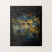 Schöne blaue und goldene Fraktale  Puzzle (Vertikal)