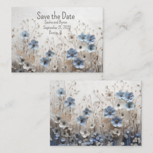Schöne blaue und weiße 3D-Blumengarten-Hochzeit Mitteilungskarte