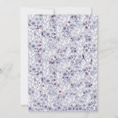 Schöne blaue und weiße Hochzeit Einladung (Rückseite)