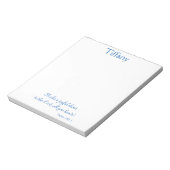 Schöne blaue und weiße Schrift Notizblock (Rotiert)