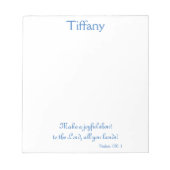 Schöne blaue und weiße Schrift Notizblock (Vorderseite)