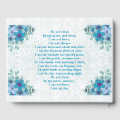 Schöne blaue Violetten "Do Not Stand"-Gedenkstätte Gästebuch (Rückseite)