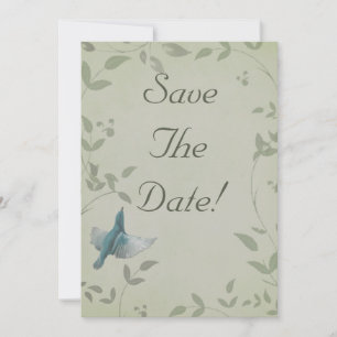 Schöne Blaue Vogel-Hochzeit - Sichert Euch den Ter Einladung