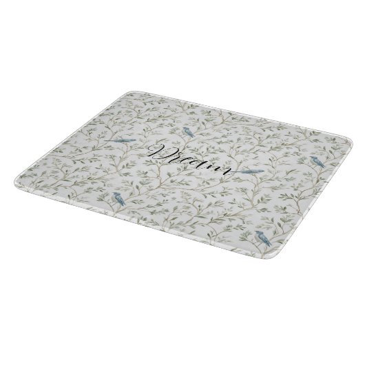 Schöne Blaue Vögel Träumen Schneidebrett (Ecke)