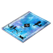 Schöne blaue Wasserfarben-Galaxie Girl Notizblock (Linke Seite)