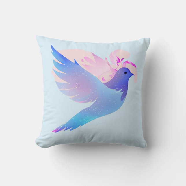 Schöne blaue Wasserfarbentobe Kissen (Vorderseite)