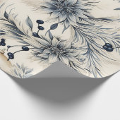 Schöne blaue Weihnachtsblumen Baubles Geschenkpapier (Ecke)