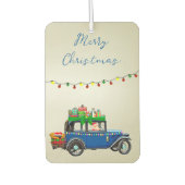 Schöne, blaue Weihnachtswagen mit Weihnachtsgesche Autolufterfrischer (Vorderseite)