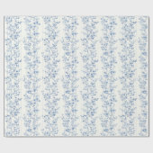 Schöne blaue weiße Blumen-Brautparty Geschenkpapier (Flach)