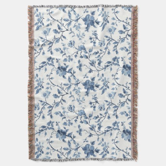 Schöne blaue weiße Blumen   Decke (Vorderseite Vertikal)